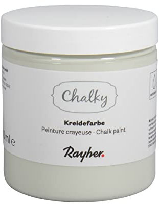 Rayher Chalky, Kreidefarbe auf Wasserbasis, mintgrün, für Shabby-Chic, Vintage- und Landhaus-Stil-Looks, Dose 230 ml, 35048408