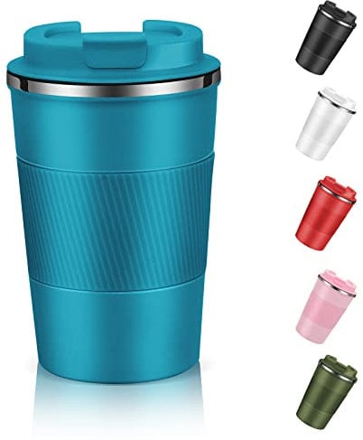 Dycietx Travel Mug with Leakproof Lid,Insulated Reusable Coffee Mug Hot&Cold Drinks/Tea,Portable Stainless Steel Thermal Takeaway Travel Coffee Cup Car//Picnic/Office/School (Blue) (CM03RD)
