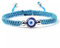Malocchio bracciale intrecciato fortunato rosso nero colore filo catena coppia, corda a mano, acrilico Bohemian piccola(blue&silver)