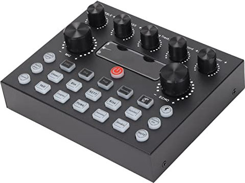 Audio-Mixer, Live-Soundkarte und Audio-Interface, Soundboard-Konsole, DJ-Mixer-Effekte, Sprachwechsler, für Streaming-Podcasting-Gaming-PC