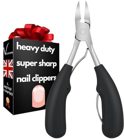 Heavy Duty Long Handled Professional Toenail Clippers for Thick & Ingrown Nails - Men & Seniors - Pedicure Clippers - Super Sharp Curved Blade - Grooming Tool