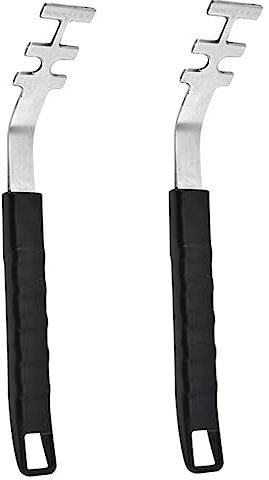 HEASOME 2pcs Oven Net Handle Charcoal Bbq Grills Bbq Grill Grate Bbq Gas Grill Bbq Grid Lifter Grate Lifting Tool Grilling Nets Lifter Camping Supply Stainless Steel Gripper Rack Gripper