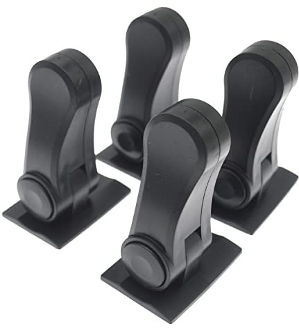 4 pcs Sencilla Herramienta para Seguridad Puertas Niños, Pestillo Puerta sin Agujeros, Cierre Seguridad Ventanas Abatibles Cerrojo Universal Cerradura Manija(Negro)