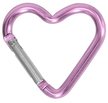 SELiLe Leichter Karabinerhaken in Herzform, Aluminiumlegierung, Schlüsselanhänger, Karabinerhaken, Rucksack, Karabiner, rostfrei