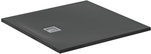 Ideal Standard - Ultra Flat S+, Plato de ducha cuadrado ultrafino de resina efecto piedra, 100 x 100 cm, Ideal Solid, negro