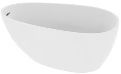 LAVITA Freistehende Badewanne Lacrima 1670 Acryl 167x84x56 cm Badewannen Oval Form Moderne Acryl-Wanne Freistehend 2 Personen 250 L Antimikrobielle Beschichtung Weiß Glanz