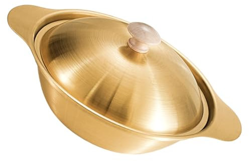 HAKIDZEL Olla De Acero Inoxidable Con Tapa y Asas Dobles Olla De Cocina Versátil Para Inducción Para Sopas y Guisos Casa y Restaurante