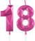 Hot Pink 18th Birthday Candles for Cake, Number 18 Candle for 18th Birthday Decorations, 3D Design Cake Topper Decor for Girls Womens Birthday Theme Party Weddings Anniversary Celebration Supplies