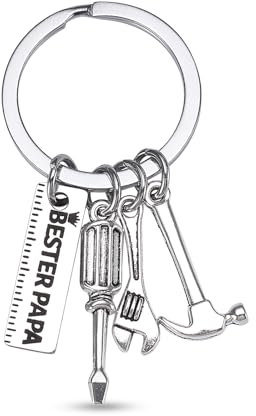 Belillpipi Bester Papa Geschenk, Vatertagsgeschenk für Papa, Schlüsselanhänger für Papa, Geburtstagsgeschenk für Papa, Geschenke für Papa von Tochter Sohn, Schlüsselanhänger Papa Geschenk