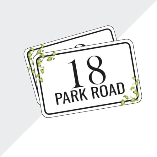 Personalised Leaves Wheelie Bin Sticker Custom Name Number Road Street Bin Leaves Plant Waterproof Vinyl Sticker