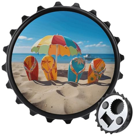 Décapsuleur aimants de réfrigérateur, tongs colorées en forme de boule de plage, aimants de réfrigérateur puissants, décapsuleur pour homme et femme