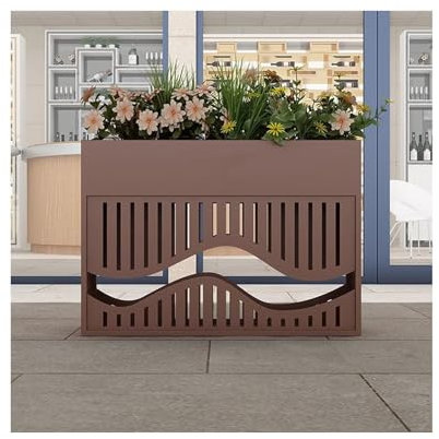 CYairong-22 Outdoor Flower Box Outdoor Flower Box Flower Trough Courtyard Rectangular Flower Bed Road Fence Partition Flower Rack Flower Boxes