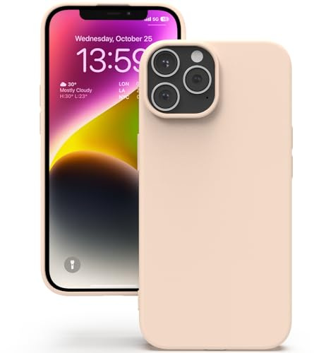 YATWIN Cover per iPhone 13 Pro, Custodia in Silicone Morbido con Tagli di Precisione per Fotocamera, Design Ultra Sottile, Protezione 360° con Bordi Rialzati, ‌Rosa Chiaro‌