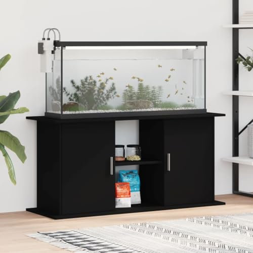 Gecheer Aquariumständer Fischtankständer, Aquarium Unterschrank mit viel Stauraum, Aquariumschrank Aquarium Halter, Schwarz 121x41x58 cm Holzwerkstoff