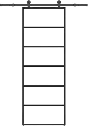 vidaXL Porte coulissante avec kit de quincaillerie 76x205 cm Verre ESG, porte coulissante sur rail, porte coulissante intérieure, porte coulissante de salle de bain