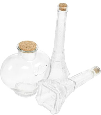 Cabilock 3piezas Botellas De Deseos Transparentes Para Ceremonia De Arena De Boda Decorativas Forma De Corazón y Torre De Frascos De Drift Para Manualidades y Recuerdos