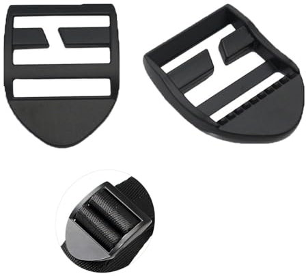 ArrErr 2 Pack Black Metal Backpack Buckles 4*3.5 cm/1.57*1.22 in Zinc Alloy Adjustable Lock Ladderlock for Backpacks Clothing Pet Collars Outdoor Products
