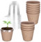 WWmily Lot de 10 pots de fleurs ronds en fibre biodégradable avec dôme d'humidité pour semis, jardin, légumes, fleurs