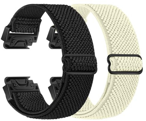 XANS Elastische Armband Kompatibel mit Garmin Fenix 8 51mm/Fenix 7x/7x Pro/Fenix 6x/6x Pro/Fenix 5x/5x Plus/Fenix 3/3 HR, 26mm Nylon Uhrenarmband für Garmin Enduro 2/Instinct 2X/Descent MK1/MK2