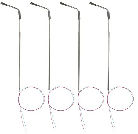 Kissmii 20 StüCk Modell Bahn 10 cm Laternen Pfahl StraßEn Laternen HO Maß Stab 1:87 LED 3V WiderstäNde LQS08 Single Kopf