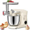 Vospeed Stand Mixer, 5.5L Food Mixers for Baking, 1500W Tilt-Head Electric Kitchen Mixer, Cake Mixers with Dough Hook, Whisk & Beater,Meat Grinder Attachment...(White)