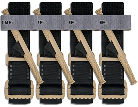Rhino Rescue Torniquete Táctico Cabrestante Plástico, Clásico, 4 PCS | Configuración Rápida Con Una Mano, Tamaño Compacto De Combate, Hemostasia Inmediata, Grado Militar