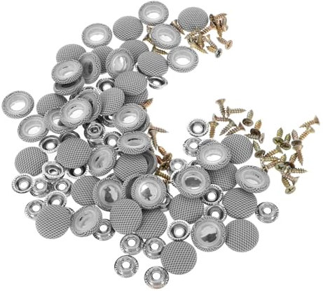 Garneck 50 Pièces Boucle de chiffon au plafond Réparation du haut convertible adhésif pour pavillon de voiture épingles à tissus d'ameublement vis de tapisserie tête d'affiche Métal Gris