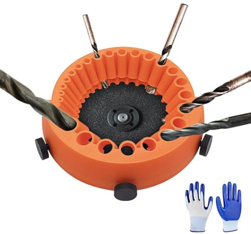 Uxsjakjsd Bohrer Bohrerschärfgerät für Alle Bohrer Von 1/16 Bis 1/2, Angetrieben Von Einem 125mm Winkelschleifer, Inkl. Bits Etc.