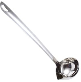 TOYANDONA Cuchara Filtro Acero Inoxidable para Colar Aceite y Sopa con Mango y Diseño Separador de Grasa para Cocina