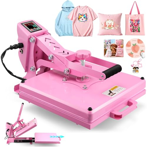 Presse de transfert numérique pliable pour t-shirts avec 5 films de transfert DTF, machine de transfert HTV pour coussins, diagrammes de souris, sacs 15 x 15 cm