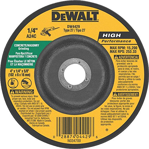 DEWALT DW4429 Schleifscheibe für Beton/Mauerwerk, 10,2 x 0,6 x 1,6 cm
