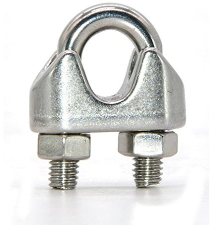 Lot de 10 Câble en acier inoxydable clip de serrage pour 8 mm câble fil Cordes