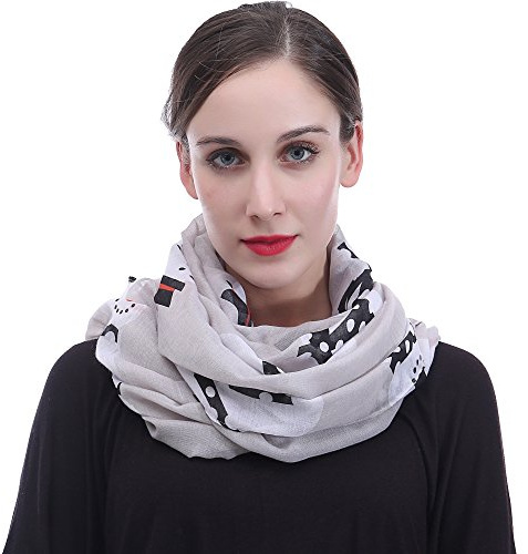 Lina & Lily Damen Loop Schal mit Weihnachts-Muster