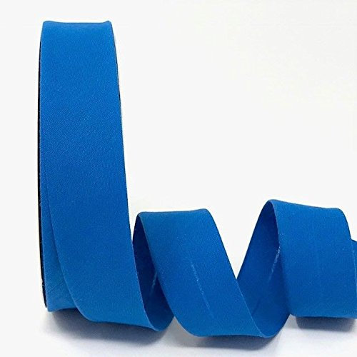 Byetsa Schrägband aus Baumwollmischgewebe, 30 mm, auf einer 25-m-Rolle, Azurblau