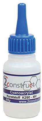 Sekundenkleber Kunststoff K 290 - MV, mittelviskos/mittel 50g Flasche
