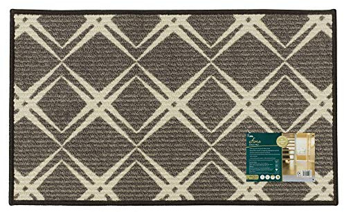 JVL Fiora Latex Backed Machine Washable Door Mat, Beige, 45 x 75 cm Approximately