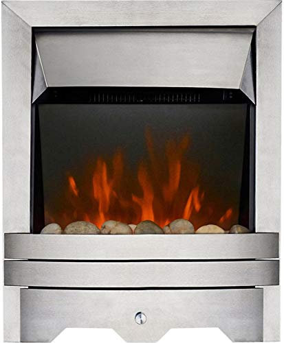 Focal Point Lulworth Brushed Stainless Steel LED Remote Control Electric Fire