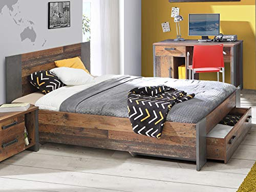 möbelando Bett Jugendbett Bettrahmen Einzelbett Bettgestell Bettanlage Holzbett Celon I 120 x 200 cm