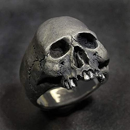 DAOMEI Vintage Herren Punk Skelett Ring Gothic Punk Geisterkopf Schädel Ring Hip-hop Herren Horror Skelett Lokomotive Rock Biker Schmuck