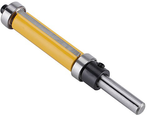 Punta del router con codolo, punta del router con trim a filo con cuscinetto superiore e inferiore Strumento di lavorazione del legno con codolo 1-1/2H * 1/4