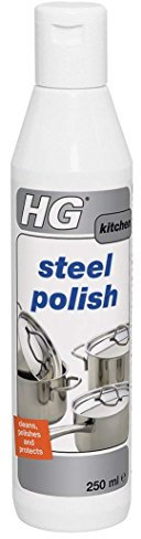 HG 2 X Steel Polish 250ml is a Stainless Steel Polish which Cleans and Protects Stainless Steel Kitchen worktops, Pans, Kitchen Utensils and Much More