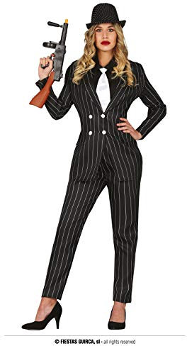 FIESTAS GUIRCA Gangster-Mafia-Kostüm für Damen, Größe 36-38