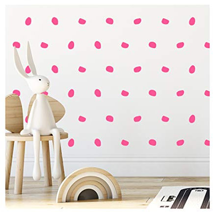 StickerDeen London Dots Deko-Form, entfernbare Wandkunst, Vinyl-Aufkleber, 168 Stück, Babyrosa