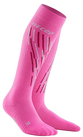 CEP - THERMO SKISOCKEN mit Kompression für Damen | Ski Kompressionsstrümpfe in pink/flash pink mit weicher Fütterung - für warme Füße bei kalten Temperaturen | Größe III