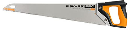 Fiskars Sega a Mano Pro per Legno, Laminati e PVC, Lunghezza della Lama: 55 cm, 7 TPI, Nero/Arancione, PowerTooth, 1062916