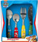 PAW PATROL 33789 - Juego de cubiertos para niña, 4 piezas, acero inoxidable, mango de plástico, con cuchillo, tenedor, cuchara sopera y cuchara de postre