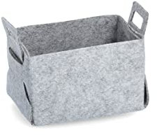 Zeller 14444 Aufbewahrungskorb, Filz, grau, ca. 18 x 13 x 11 cm