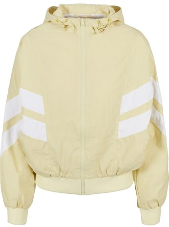 Urban Classics Damen Ladies Crinkle Batwing Jacket softyellow/White, 3XL