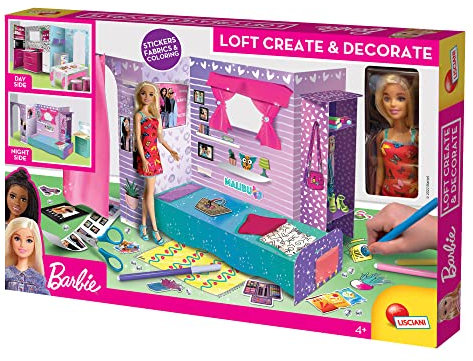 Lisciani – BARBIE – BARBIE My Night & Day Loft – Puppenhaus-Set – Spielzeug für Kinder – Dekorationsspiel – BARBIE-Welt – Fördert die Fantasie der Kinder – Entwicklung von Kreativität und Motorik