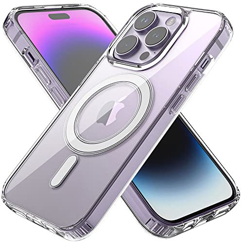 TECHGEAR iPhone 14 Pro Magnetic Case [Fusion HD] Shockproof, Anti-Scratch, Slim & Light, Hybrid Drop Protection, Gel Bumper & Clear Hard Back Compatible with MagSafe Case Cover for iPhone 14 Pro 6.1